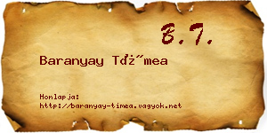 Baranyay Tímea névjegykártya